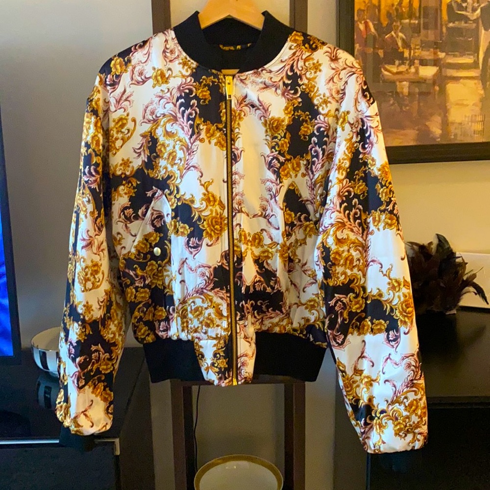 Kooples silk bomber jacket